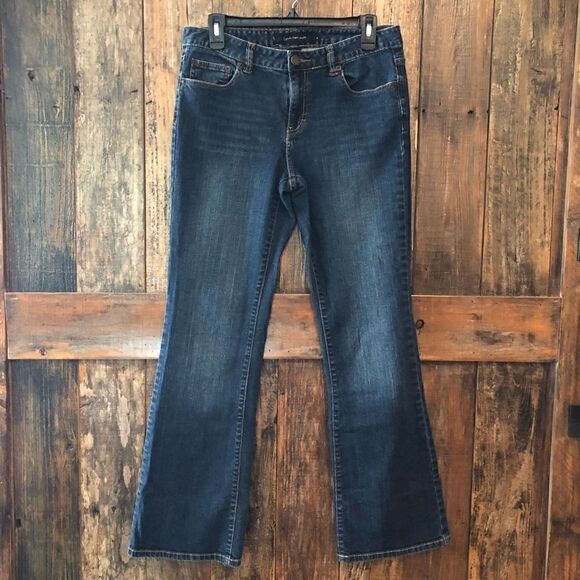 Calvin Klein Sz 8 Blue Denim Darkwash Classic Bootcut Western Music Jeans - Picture 2 of 6